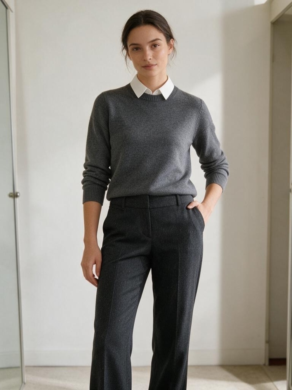LOFT Women's Dark Gray Tailored Trousers